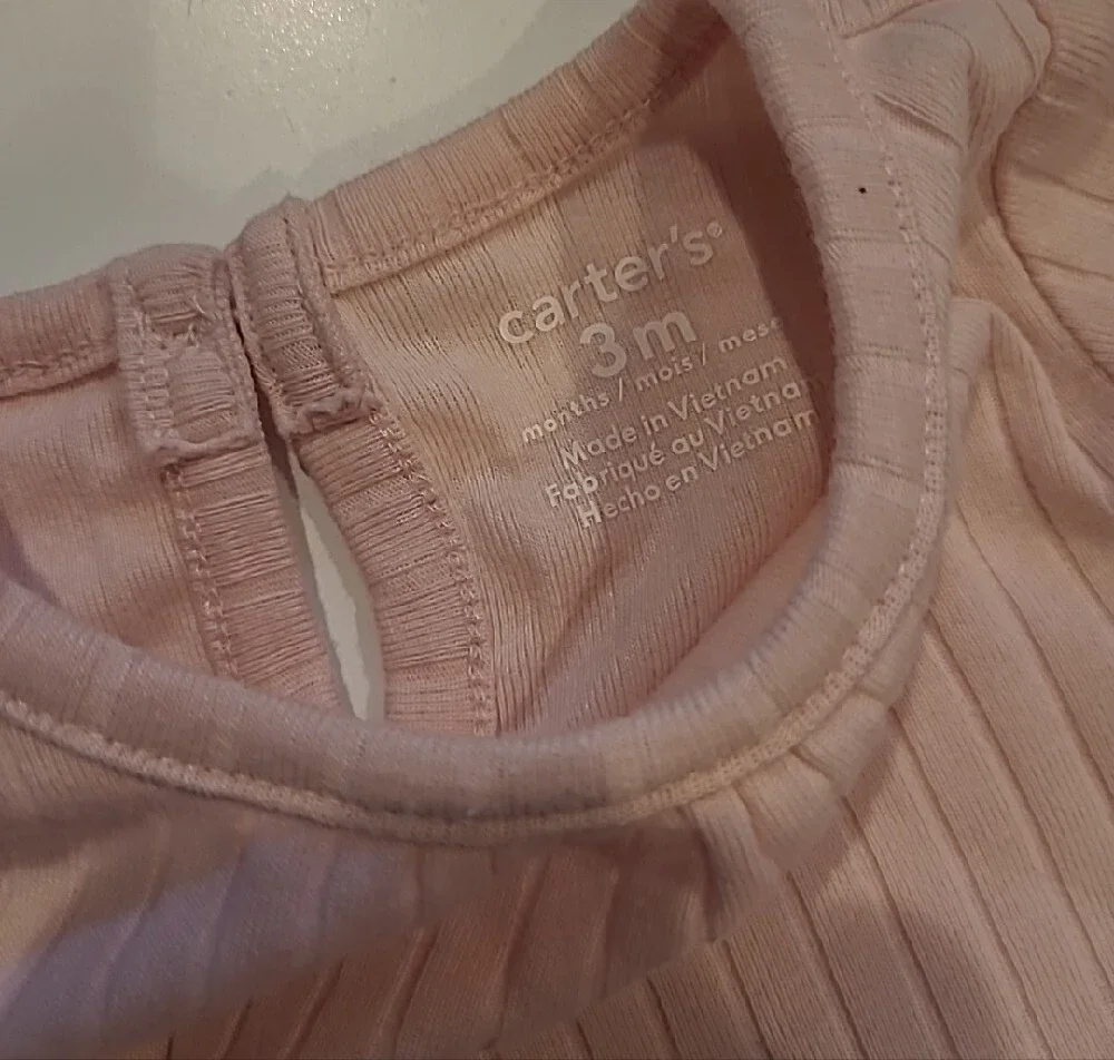 Carters Baby Pink Ribbed Tulle Bodysuit & Leggings Set Size 3 Months